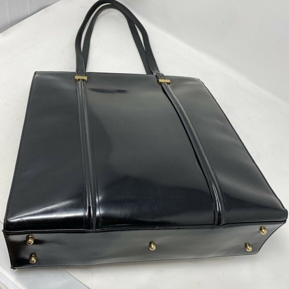 Vintage Gucci Tom Ford Eta Tall Black Glazed Patent Shoulder Bag - Picture 1 of 14